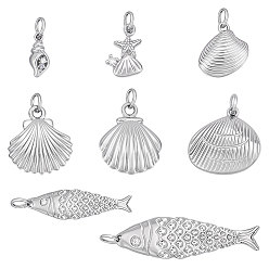 Платина 8 латунные подвески шт., с 304 фурнитурой из нержавеющей стали, платина, 15~40 мм