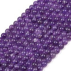 Аметист Природный аметист нитей бисера, круглые, 6 мм, отверстие : 1 мм, около 60~65 шт / нитка, 15.08'' (38.3 см)