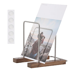 Coconut Brown Wood & Iron Vinyl Record Storage Rack, Rectangle, Coconut Brown, 167x190x198mm