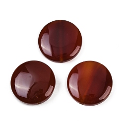 Red Agate Натуральный красный агат бисера, плоско-круглые, окрашенная и подогревом, 25x6.5~9 мм, отверстие : 1.6~2 мм