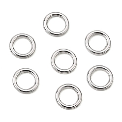 Platinum Brass Linking Rings, Round Rings, Long-Lasting Plated, Rack Plating, Platinum, 6x1mm, Inner Diameter: 4mm