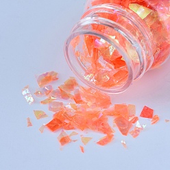 Помидор Пластиковые конфеты блестки / пайетка чип, уф-наполнитель смолы, для изготовления ювелирных изделий из эпоксидной смолы, оранжево-красный, 3~25x2.8~6.5 мм
