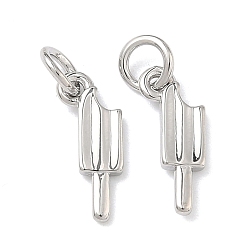 Платина Латунные подвески, мороженое прелести, долговечный, без кадмия и без свинца, стойки покрытие, платина, 13.5x5.5x1.5 мм, Перейти кольцо: 5.5x1 мм, внутренний диаметр: 3.5 мм