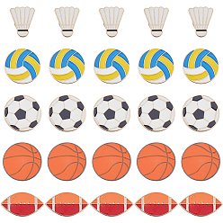 (52) Непрозрачная лаванда 25шт. 5 стили спортивные эмалированные броши, булавки для лацканов из сплава для одежды рюкзака, разнообразные, разноцветные, 22~27.5x16~25 мм, 5 шт / стиль