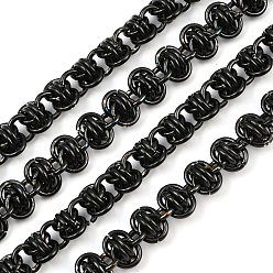 Черный 304 цепи из нержавеющей стали ссылка, несварные, вакуумное покрытие pvd, чёрные, 8x11x8 мм