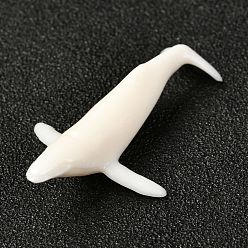 White Whale Shaped Plastic Decorations, for DIY Silicone Molds, White, 34x21x8mm, Box: 40x34.5x18.5mm