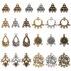 (52) Непрозрачная лаванда 84шт 21 стиль тибетский сплав люстра компоненты ссылки, разнообразные, разноцветные, 18~35.5x15.5~26.5x1~3.5 мм, отверстие : 1~1.5 мм, 4 шт / стиль