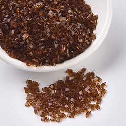(HTL134) Transparent Dark Topaz Миюки половина бусины тила, японский бисер, 2 отверстие, (htl 134) прозрачный темный топаз, 5x2.3x1.9 мм, Отверстие: 0.8 мм, о 250 шт / бутылка, 10 г / бутылка