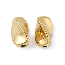 Настоящее золото 18K 304 из нержавеющей стали бусы, ионное покрытие (ip), твист, реальный 18 k позолоченный, 10x5.5x5.5 мм, отверстие : 1.8 мм