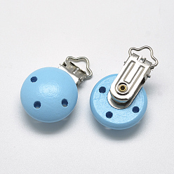 Средний Бирюзовый Зажимы для поддонов, с железными зажимами, средне бирюзовый, 48x29x19 мм, отверстие : 13.5x5 мм