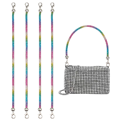 Colorful 4Pcs Alloy Rhinestone Mobile Straps, with Lobster Claw Clasps, Platinum, Colorful, 347x12mm