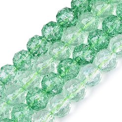 Светло-зеленый Хрустящие прозрачные стеклянные бусины нити, имитация желе, круглые, граненые, светло-зеленый, 7.5~8 мм, отверстие : 0.8~1.5 мм, около 48~49 шт / нитка, 13.98~14.57 дюйм (35.5~37 см)