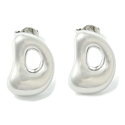 Letter D Серьги из латуни с покрытием стойки, без кадмия и без свинца, долговечный, серьги, алфавит, платина, Буква D, 14x10 мм