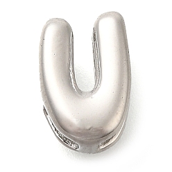 Letter U 304 из нержавеющей стали слайд прелести, цвет нержавеющей стали, Буква U, 8.5x6x4.5 мм, отверстия : 4x1.5 mm и 3x1.5 мм