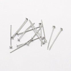 Platinum Anti-Tarnish Rhodium Plated 925 Sterling Silver Earrings Findings, Platinum, 17x2mm, pin: 0.4mm