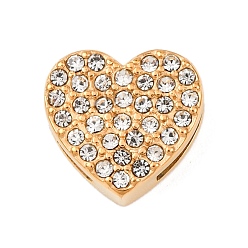 Сердце 304 изящные слайды из нержавеющей стали, вакуумное покрытие pvd, золотые, сердце, 12x12.5x4.5 мм, отверстие : 1.5 мм