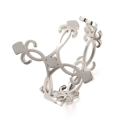 Cross Не тускнеет 304 открытые манжетные кольца из нержавеющей стали, крестик, внутренний диаметр: 17.4 мм