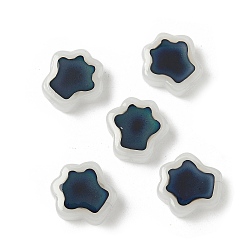 Белый Дым Стеклянные бусины, чувствительные к температуре бусины, меняющие цвет, цветок, серый, 13.5x13.5x5 мм, отверстие : 1.3 мм