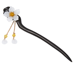 Золотистый Палочки для волос из дерева, цветок, винтажный декоративный аксессуар для волос своими руками, золотые, 178x34x23 мм