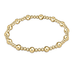 Golden Bohemia Brass Round Beaded Stretch Bracelets, Golden, 6.89 inch(17.5cm)