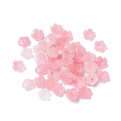 Pink Оболочка из порошкового бисера, цветок, розовые, 8x2.5 мм, отверстие : 1.2 мм