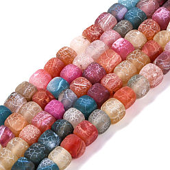 (52) Непрозрачная лаванда Естественные выветрившиеся агатовые бусины, окрашенная и подогревом, кубические, разноцветные, 7~8x7~8x7~8 мм, отверстие : 1 мм, около 50 шт / нитка, 13.78'' (35 см)