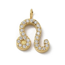 Лео Ионное покрытие (ip) 304 подвески из нержавеющей стали с микропаве из кубического циркония, созвездие, Лев, 13x10x2 мм, отверстие : 1.8 мм