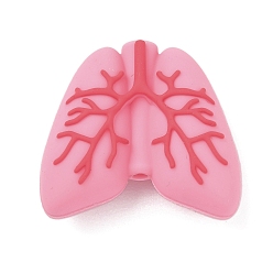 Pink Силиконовые бусины, фокусные бусы, легкое, розовые, 26.5x29.5x14.5 мм, отверстие : 2 мм