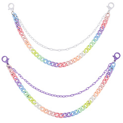 (52) Непрозрачная лаванда 2 шт. 2 цветные двухслойные цепочные ремни из смолы для брюк, разноцветные, 510~540 мм, 1 шт / стиль