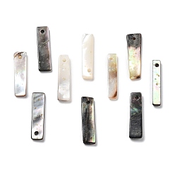 Серый Подвески из натуральной черной ракушки, кубоид, серые, 18.5~21x4~6x1~2 мм, отверстие : 1.2~1.5 мм