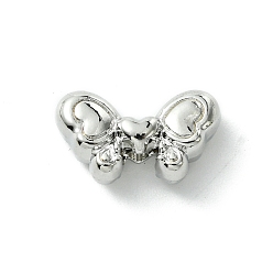 Platino Abalorios de aleación, mariposa, Platino, 8.5x15x5 mm, agujero: 1.6 mm