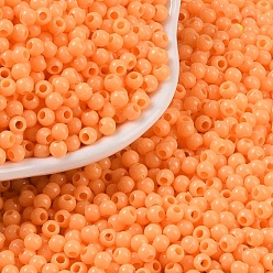 Фора Непрозрачные акриловые бусины, круглые, коралл, 3x2.5 мм, отверстие : 1.2 мм, Около 48000 шт / 500 г