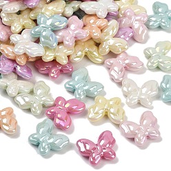 (52) Непрозрачная лаванда Непрозрачные акриловые бусины с УФ-покрытием, радужный, бабочка, разноцветные, 17.5x20.5x6.5 мм, отверстие : 1.8 мм