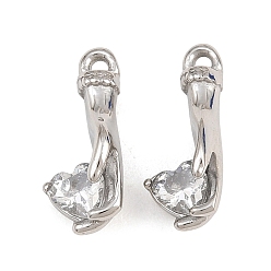 Color de Acero Inoxidable 304 Colgantes del rhinestone del acero inoxidable, amuletos que sostienen el amor en la mano, color acero inoxidable, 18x7x7.5 mm, agujero: 1.6 mm