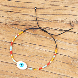 (52) Непрозрачная лаванда Браслеты из плетеных бусин из богемского стекла, украшения от сглаза из натуральных ракушек для женщин, овальные, разноцветные