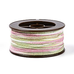 Светло-зеленый 27м сегментные окрашенные круглые полиэфирные витые шнуры, с пластиком для животных, для изготовления ювелирных изделий, светло-зеленый, 1 мм, около 29.53 ярдов (27 м) / рулон