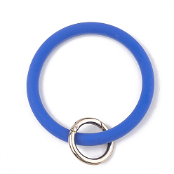 Королевский синий Силиконовые браслеты, с литыми пружинными кольцами, золотой свет, королевский синий, 115 мм