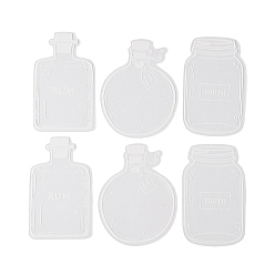 Прозрачный 10 листы домашних самоклеющихся декоративных наклеек, водонепроницаемые наклейки на флаконы духов для скрапбукинга своими руками, прозрачные, 79~79.5x48~61x0.1 мм