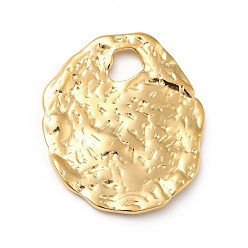 Настоящее золото 18K Ионное покрытие (ip) 304 подвески из нержавеющей стали, , овальные, реальный 18 k позолоченный, 35x30x2 мм, отверстие : 7 мм