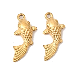 Fish Подвески из нержавеющей стали 304, золотые, ионное покрытие (ip), рыба, 19.5x12x3.5 мм, отверстие : 1.2 мм