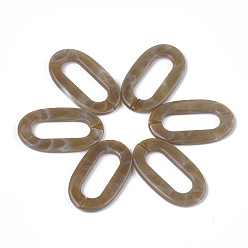 DarkGoldenrod Акриловые связей кольца, разъемы для быстрой связи, для изготовления ювелирных цепочек, Стиль имитация драгоценных камней, овальные, верблюжие, 36.5x21x3.5 мм, отверстие: 24.5x8.5 мм, о: 290 шт / 500 г