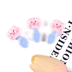 Светло-Синий Имитационная модель ложки из свиной смолы, украшение куклы, аксессуары для ролевых игр, голубой, 33x18 мм, 10 шт / комплект