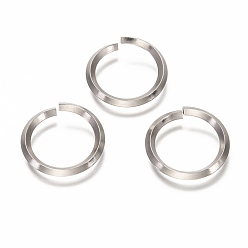 Нержавеющая Сталь Цвет Не тускнеют 304 нержавеющая сталь открытые быстроразъемные соединения, Кольца, цвет нержавеющей стали, 21.5x2.5 мм, внутренний диаметр: 16 мм