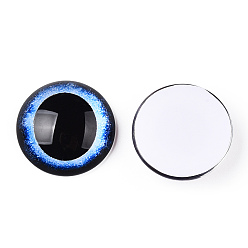 Kornblumenblau Glas cabochons, halbrund mit Auge, Kornblumenblau, 20x6.5 mm