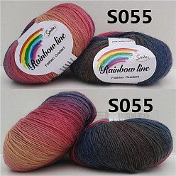 Farbig Wollstrickgarn, Segment gefärbt, Häkelgarn, für DIY-Mütze, Schal, Umhang, Farbig, 2 mm, ca. 196.85 Yards (180 m)/Knüll