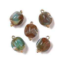 Сиена Акриловые подвески, имитация драгоценных камней, с медными петлями, самородки, цвет охры, 19x12.5x11.5 мм, отверстие : 2 мм
