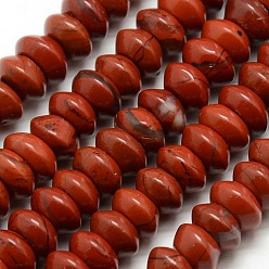 Red Jasper Rondelle Natural Red Jasper Beads Strands, 6.5x3mm, Hole: 1mm, about 118pcs/strand, 15.7 inch