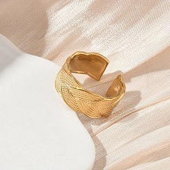 Золотой 304 открытые кольца-манжеты из нержавеющей стали для женщин, золотые, 9 мм, размер США 7 3/4 (17.9 мм)