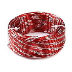 Roja Cable de aluminio de dos tonos, alambre artesanal de metal flexible, rondo, rojo, 2 mm, aproximadamente 98.43 pies (30 m) / rollo