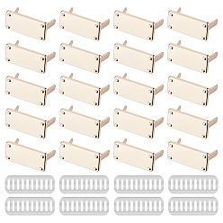 Light Gold 20шт. декоративные застежки для прямоугольных сумок из цинкового сплава, штамповка пустых тегов, с железными прокладками, золотой свет, 25x12.5x15.5 мм